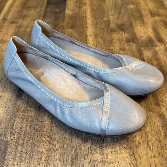 Vionic Caroll Classic Leather Ballet Flat Arch Support Ortho Gray Women’s Sz 9.5 - Picture 2 of 9